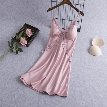 

Sexy Gown Nighties Womens Nightgown V-Neck Strap Sleepshirt Summer Pajamas Sleeveless Home Dress Sleepwear Short Robe Homewear
