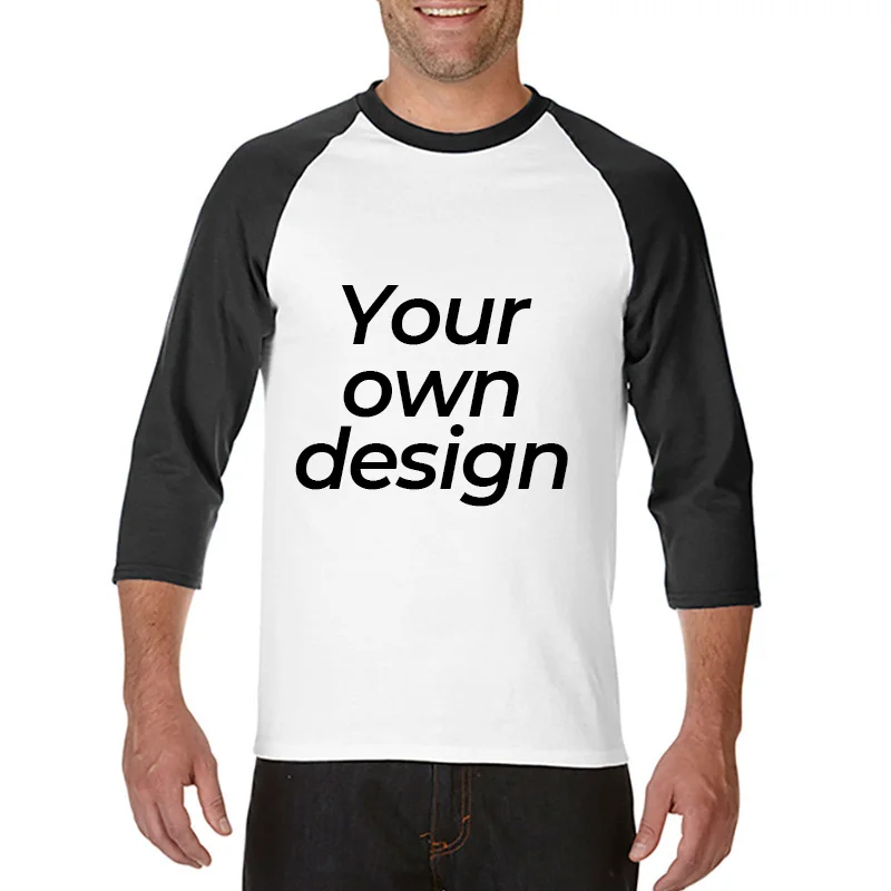 Новинка 2020 мужские хлопковые футболки с рукавом три четверти топы