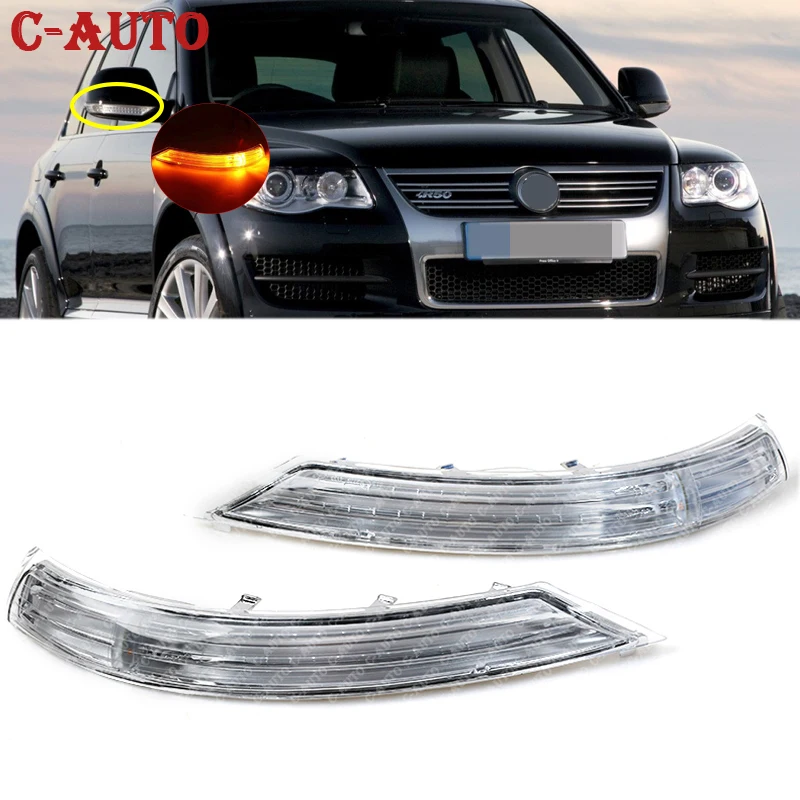 Side Rear View Mirror LED Turn Signal Lights Amber Left for VW Touareg 2007-2011 