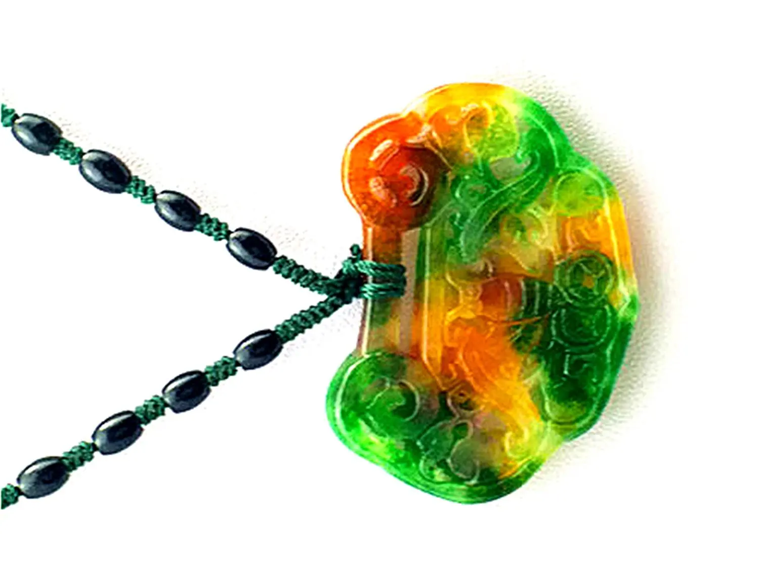 LETSFUN Fine Jewelry натуральный три цвета нефрит Ретро летучая мышь Lucky Lock бусы ожерелье