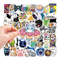 Autocollants chat mignon, jouet pour enfants, dessin animé Animal Kawaii, DIY, Scrapbook, ordinateur portable, téléphone, bagages, guitare, vélo, 10/30/50 pièces 