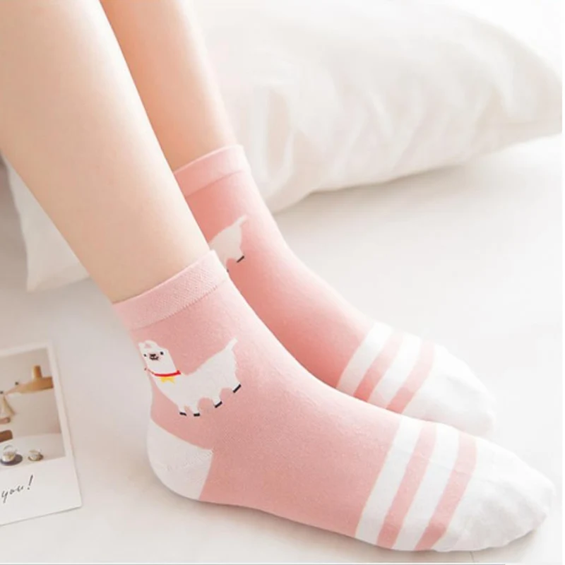 Женские носки Alpaca, милые, теплые, удобные, милые, Ретро стиль, шерсть, для девушек
