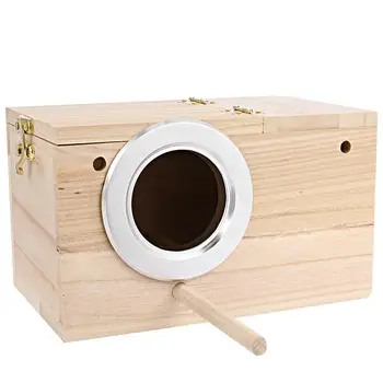 

1PC Wild Bird Nest Box Feeding Nesting Household Wooden Sparrow Small Animals Birds Parrot Breeding Box Feeder Station