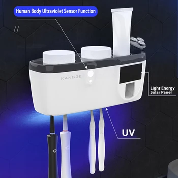 

Smart UV Toothbrush Sterilizer Toothbrush Holder Solar Energy Automatic Toothpaste Squeezers Dispenser Bathroom Accessories