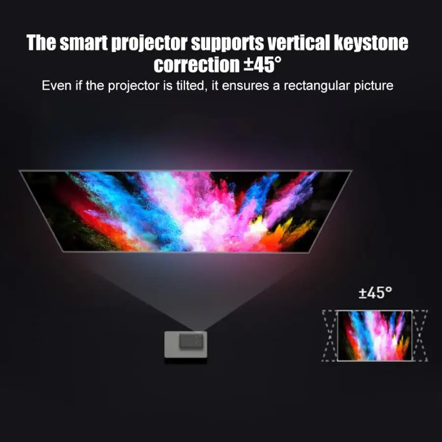 854*480 WiFi проектор для Конференции с DLP дисплеем 4K HD декодирование 2G+ 16G многоядерный для ARM MaliTm-T820 110-240 в Новинка