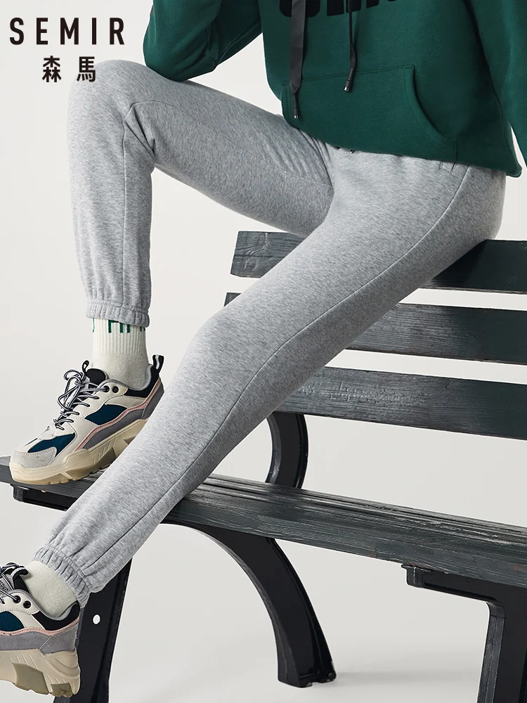 Брюки SEMIR женские зимние 2019 новые спортивные Модные свободные плюс бархатные