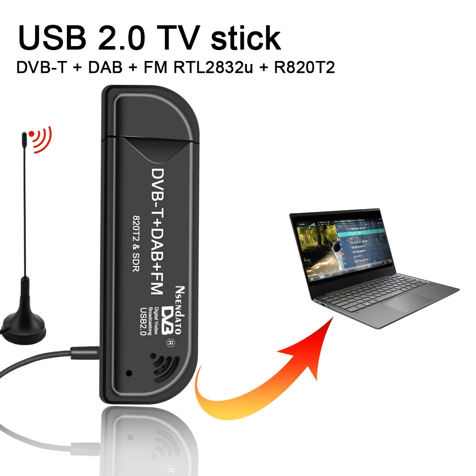 Sintonizador de tv Remoto com Antena Digital Rádio Dvb-t Rtl2832u r8 20t2 Rtl Sdr Dongle Usb tv Hdtv Receptor ir Usb2.0 Dab fm - Image 4