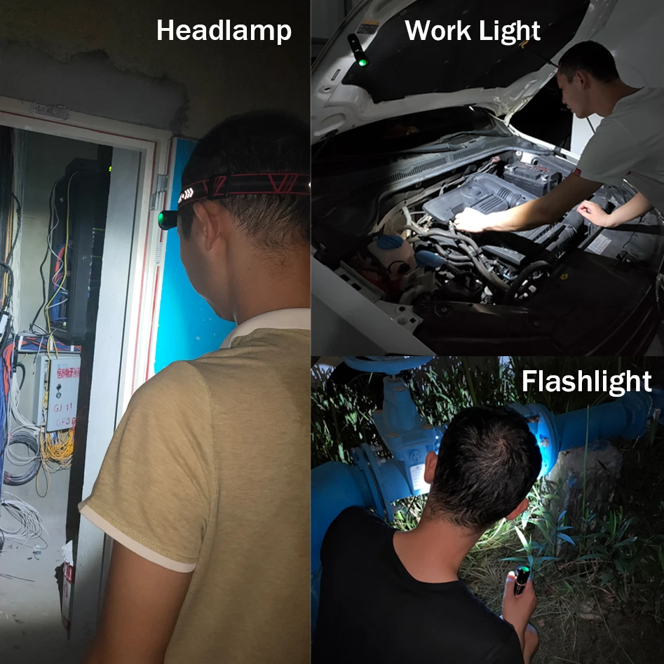 Head Flashlight Cob Headlamp Severe Cold 1000lm LED Headlamp USB Rechargeable 18650 Headlight Magnetic Tail Head Torch With Power Indicator Flashlight