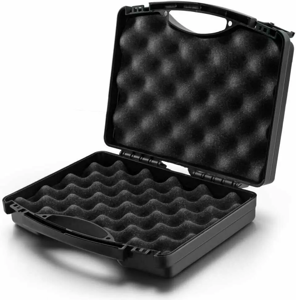 Durable ABS Gun Case Handgun Foam Pistol Gun Storage Box Tactical Hard Gun Case Padded Foam Lining for Hunting Airsoft Paintball