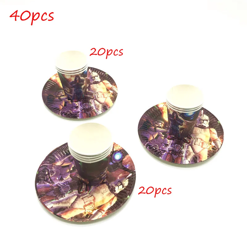 beipan-40pcs 61 шт./лот Звездные войны тема детская День рождения пользу декоративные столовые принадлежности одноразовые Бумага чашка тарелка скатерти салфетки - Цвет: beipan-40pcs