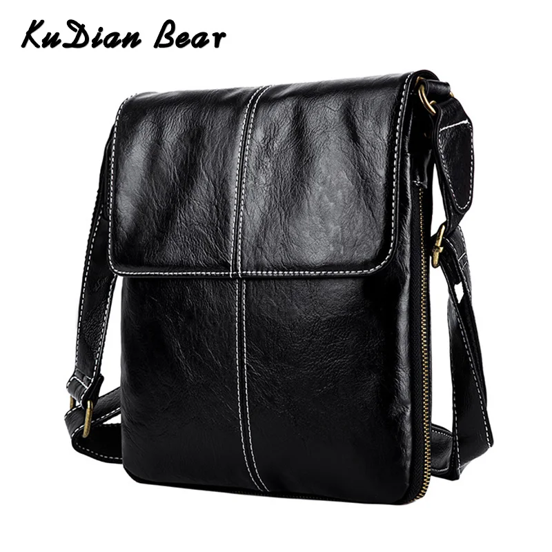 

KUDIAN BEAR PU Leather Men's Messenger Bag Crossbody Shoulder Bags Multi Function Black Men Bags Mochila Hombre BIG004 PM49