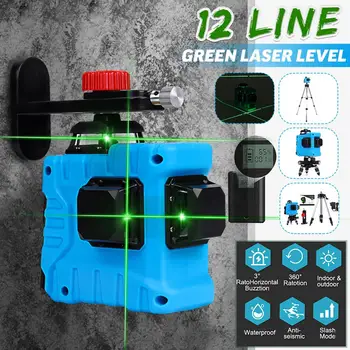 

ZEAST 12 Lines 3D High Accuracy Green Laser Level 360° Self-Leveling Horizontal&Vertical Professional Laser Level with Tripod