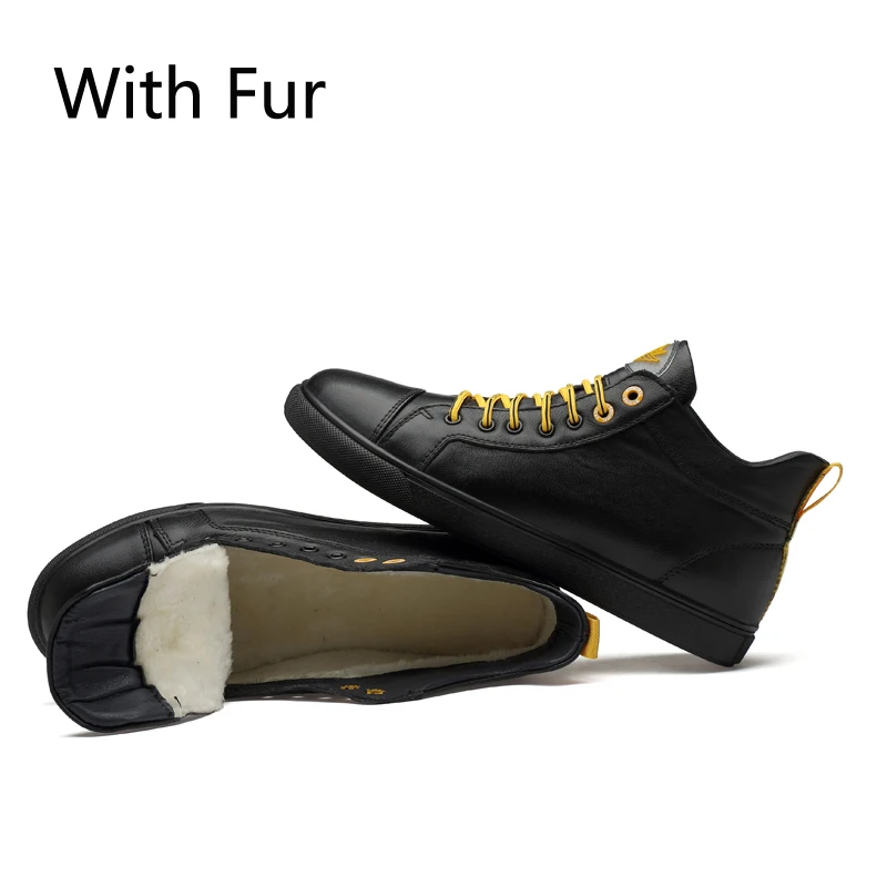 Phragmites/Зимняя шерстяная обувь; мужские Ботильоны; уличные зимние кроссовки; ботильоны; botas hombre; зимние кожаные ботинки; мягкие мужские кроссовки - Цвет: Черный