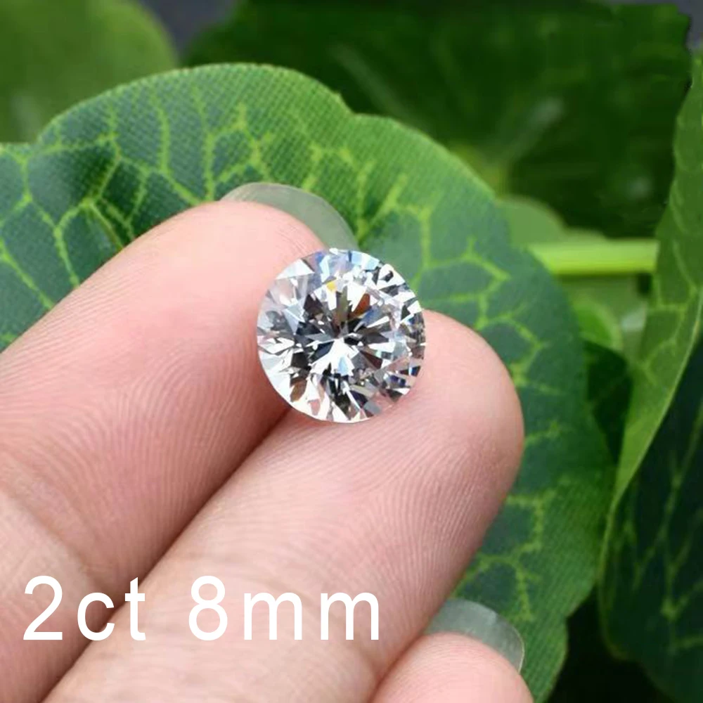 

8mm IJ color 2ct carat Moissanite Round Brilliant Cut Loose stone Excellent loose stone lab diamond ring material