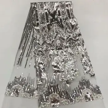 

New Sequins Lace Fabric 2020 High Quality Latest Sequins African Lace Fabric Wedding French Tulle Lace Fabric Nigerican Wedding