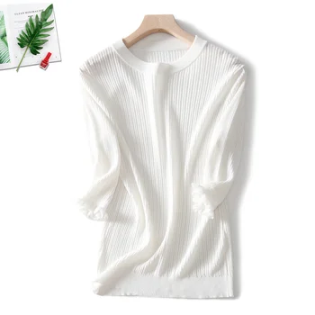 

[Autumn new products] Jinju autumn new half-high collar solid color base all-match sweater women