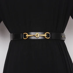 Xfhh Simple Design Plain Real Cow Leather Belt Women Waistband Fashion All Match Jean Pant Dress Belt Genuine Leather Waist