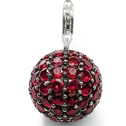 ThomasPT1605 Red Pave Ball Rock Charm Euro-American style Good Jewelry Ts Gift In Ts925 925 Sterling silver Fit Bag Bracelet | Украшения и