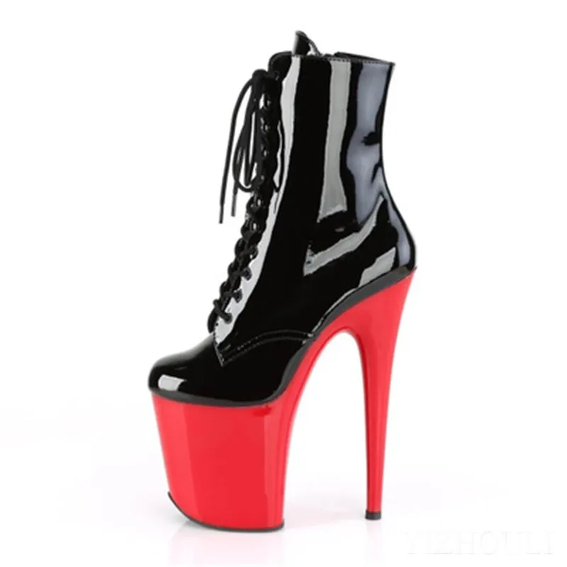 

Sexy high heel for knight women's shoes, a pair of black and red spring and autumn 15-20 cm thick boots for women's short stage