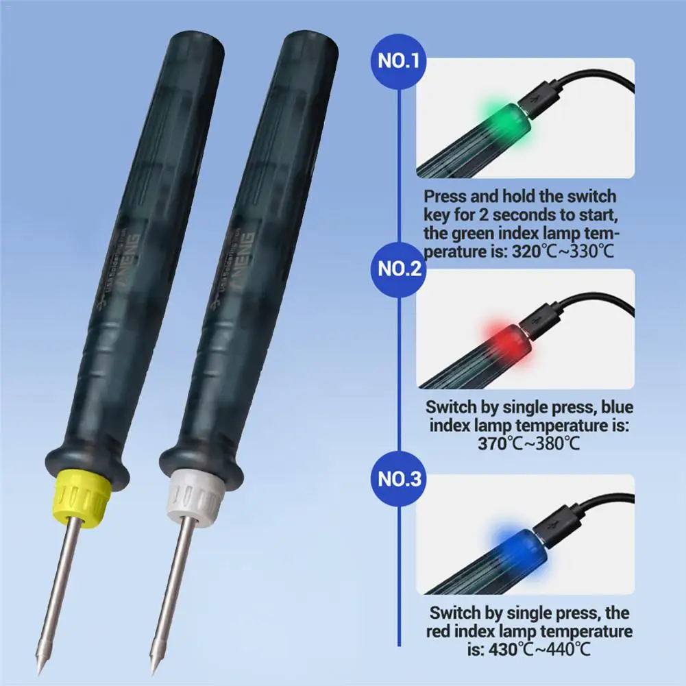  LT002 USB Adjustable Temperature Electric Soldering Iron 5V DC / 8W Welding Solder Rework Station H