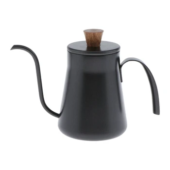 

Stainless Steel Hand Pour Over Coffee Kettle Long 4mm Spout Black with Lid 400Ml Long Mouth Coffee Kettle Teapot