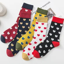 Модные осенне-зимние теплые носки в горошек, милые носки, смешная Корейская версия, жаккардовые зимние осенние носки для колледжа