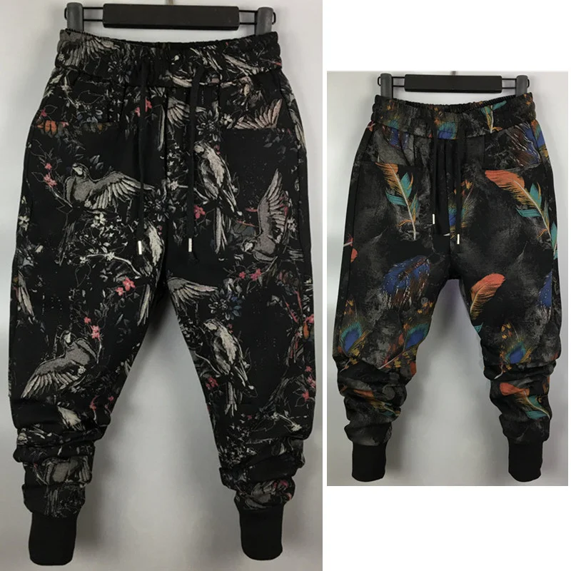 

Jeans spring trend flower pants high elastic casual feet Harlan Korean version of the same red size trousers