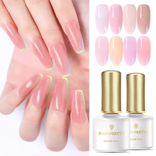 BORN PRETTY УФ-гель для ногтей 6 мл полупрозрачный Опаловый Желейный Гель-лак для ногтей розовый лак замочить от УФ Led Nail Art Laquer