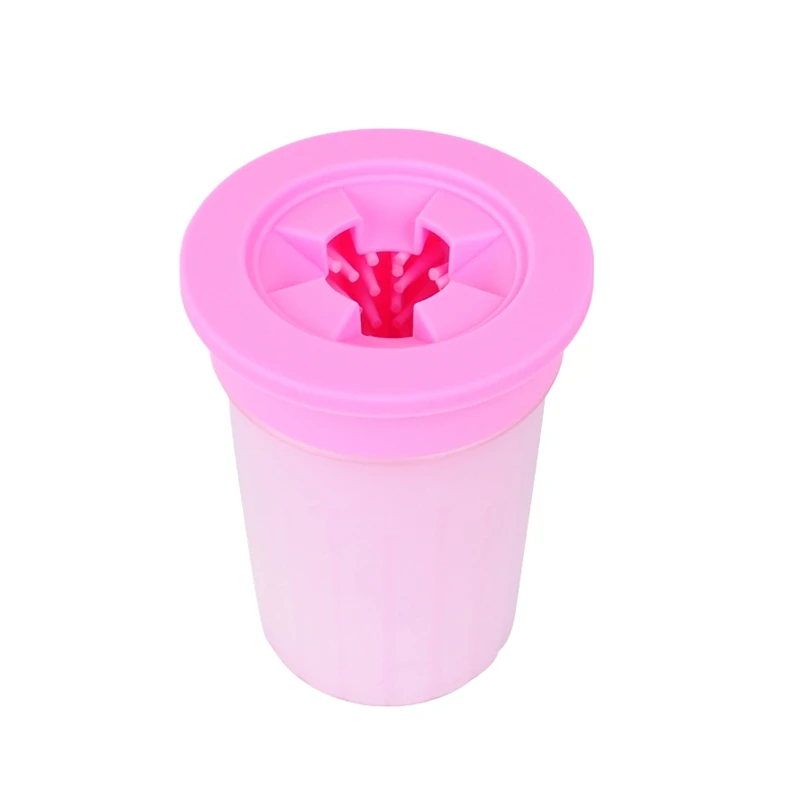 Pink Силиконовое приспособление для очистки лап, мягкое, нежное, портативное, для домашних животных, для мытья ног, чашка для чистки лап, щетка для быстрой мытья, грязная щетка для чистки ступней - Цвет: Pink