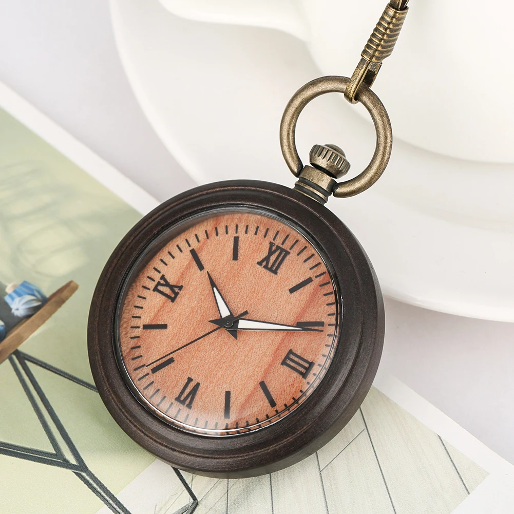 Классические наручные часы Bronz с деревянным карманом, женские кварцовые часы-кулон с цепочкой, мужские подарочные часы relojes de bolsillo para hombr