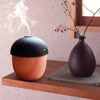 

Mini Air Humidifier Essential Oil Mist Air Purifier USB Wood grain humidifier LED diffuser 7Color light diffuser for Office Home