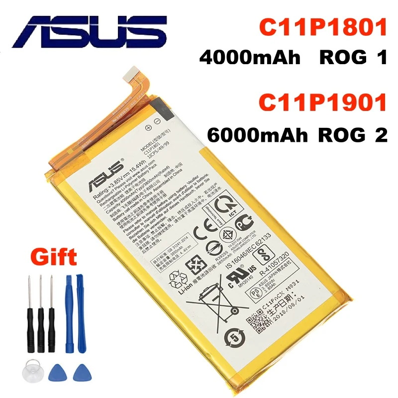 Аккумулятор ASUS C11P1801 4000 мАч для ROG 1 ZS600KL Z01QD батарея C11P1901 6000 Asus 2 ZS660KL I001DB игровой телефон +