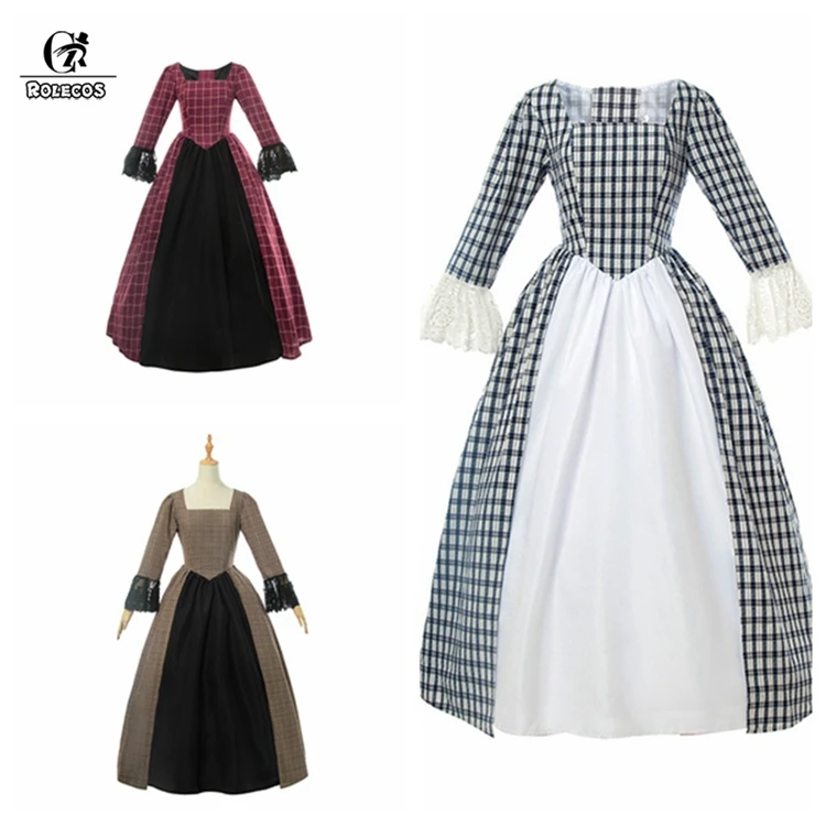 ROLECOS Victorian Women Dress Victorian 19th Century Fashion Vintage Costume Retro Halloween Costume Reenactment Costume