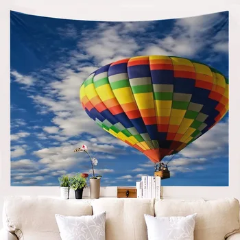 

Home Hot Air Balloon Wall Cloth Printed Hanging Tapestry Color Fashion Background Painting Decoration Blanket For Living Room