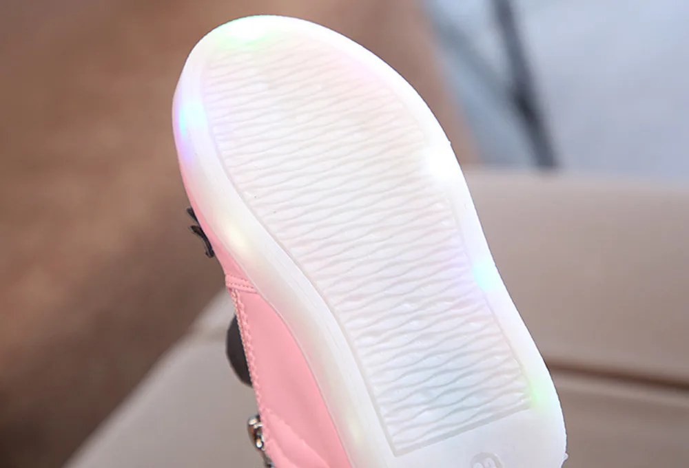 TELOTUNY светящиеся светодиодные туфли для кристалл для Девушки Бант светодиодный дети освещение ботинки и спортивная обувь модные светящиеся Детские кроссовки 930