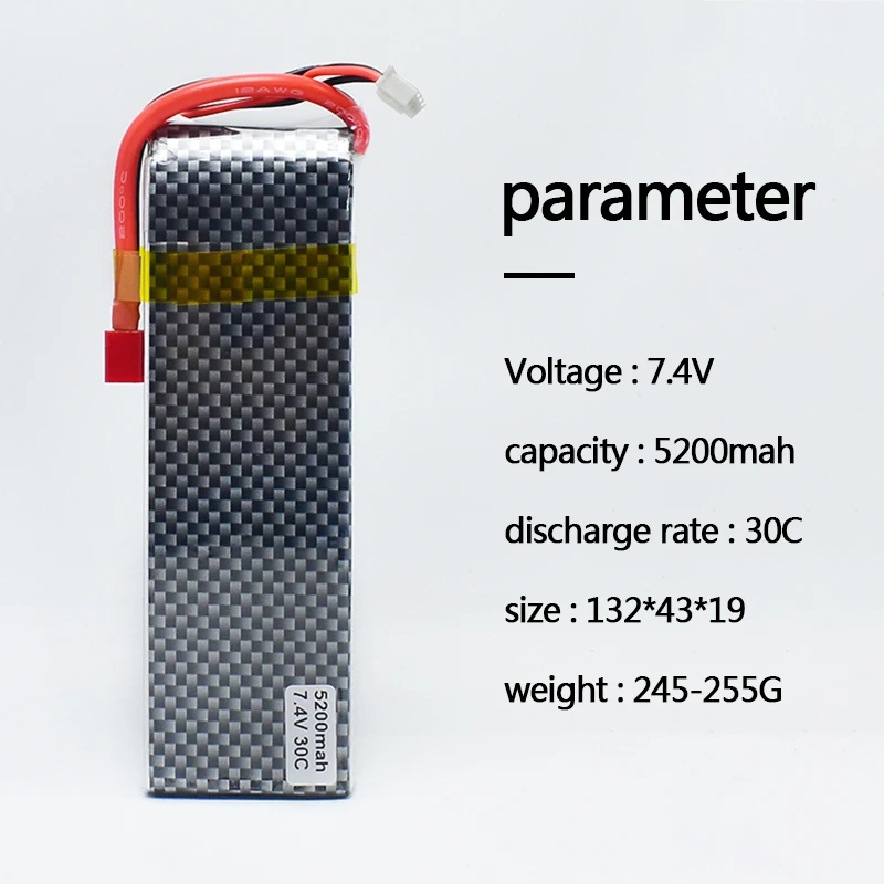 7,4 V 5200mah Батарея с t-разъемом для самолета Модель корабля, модель робота RC Тип дистанционного управления модель литий-полимерная батарея