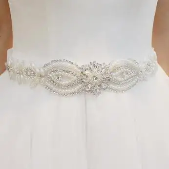 

Silver Bridal Belt Crystal Pearl Wedding Belt Sash Black Pink Ivory White Ribbon For Bride Gown Party Dress Accessories m105