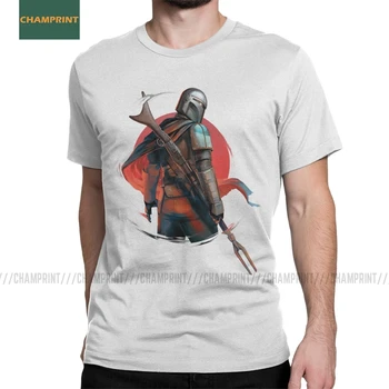 

The Mandalorian T Shirts Men Pure Cotton Vintage T-Shirt Crew Neck Star Wars Seagulls Jedi Fett Tee Shirt Short Sleeve