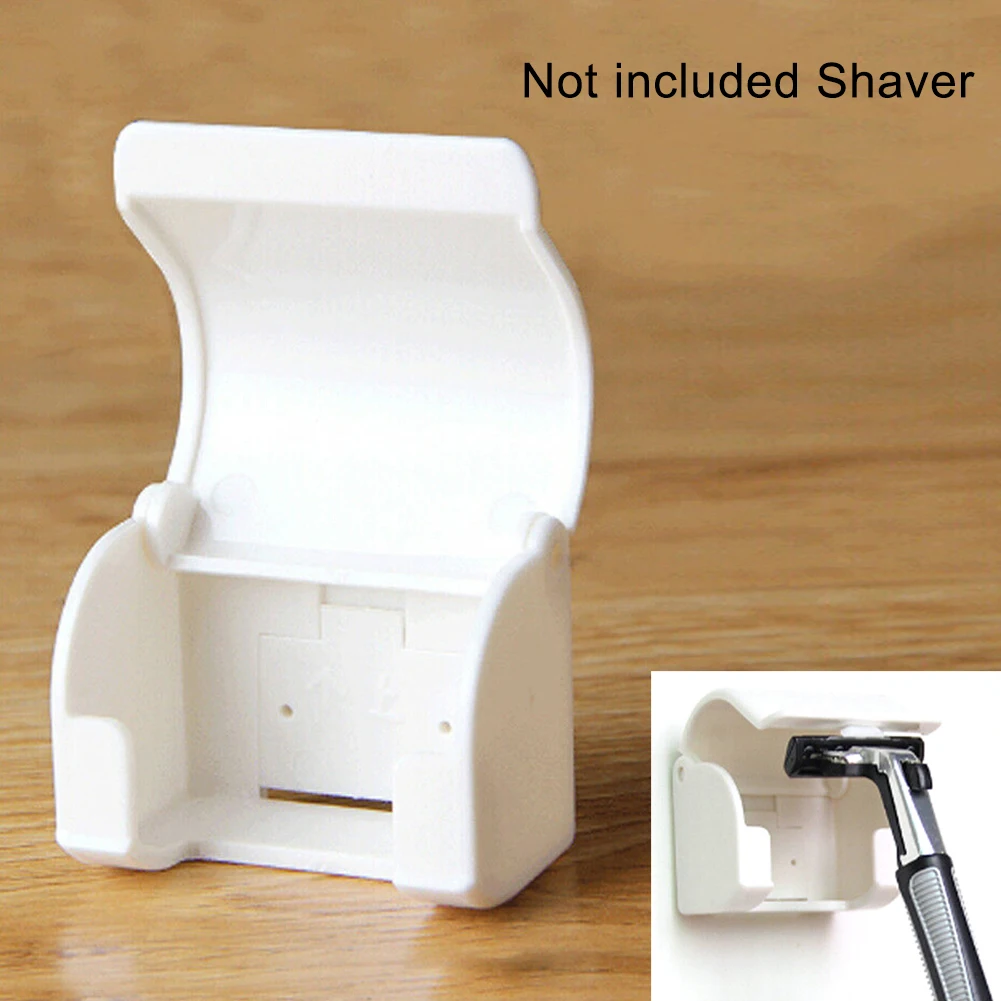 

Wall Mount Home Dustproof Plastic Razor Hanger Bathroom Shaver Holder Removable Space Saving Self Adhesive Storage Rack Stable