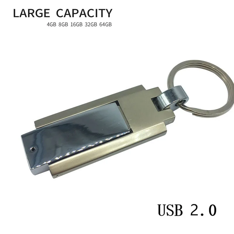 Usb Flash Drive 2.0 Metal Rotate Pen Drive 128GB Keychain Gift Flash Memory High Speed U Disk 64GB 4GB 8GB 16GB Pendrive 32GB - Цвет: 1