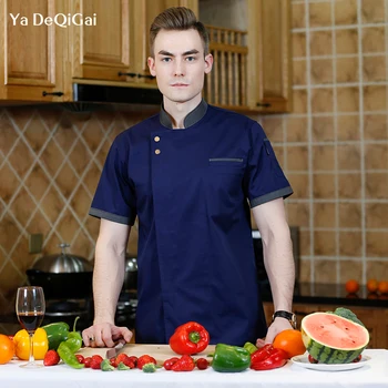 

Breathable Sushi costume Chef uniform coffee shop Baked goods machining Chef jackets casual shirt Short sleeve Cuisine The New