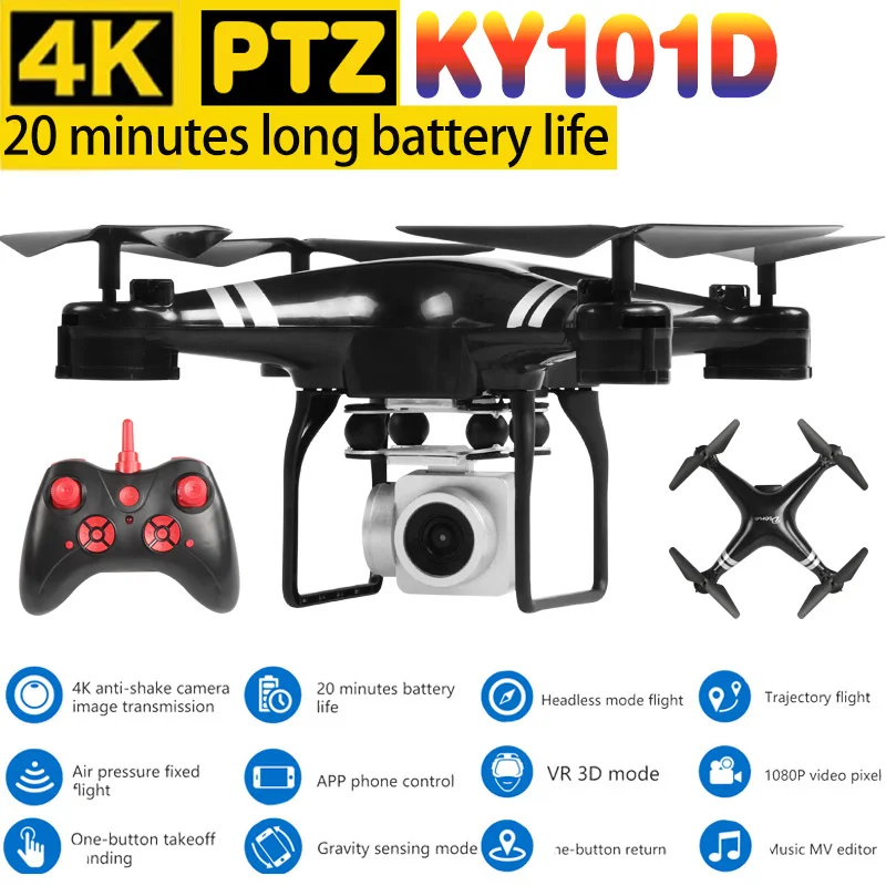 

KY101D Quadcopter New Drone with Hd Camera 4k PTZ Professional Drones Camera Platform Wifi Fpv Helicopter Remote Control Toy