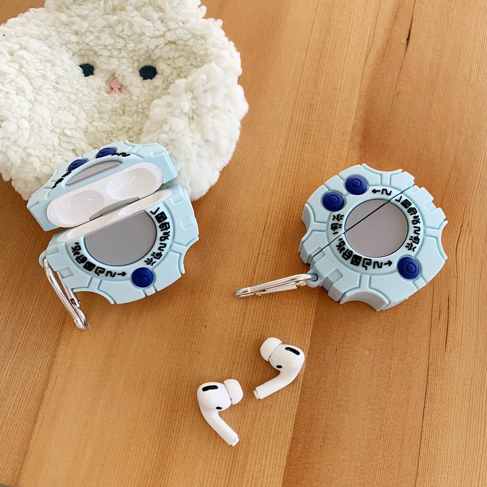 Чехлы для наушников airpods 3 2 1 Digimon Monsters Digivice Evolution для Airpods Pro, bluetooth-гарнитура, силиконовая крышка, крючок