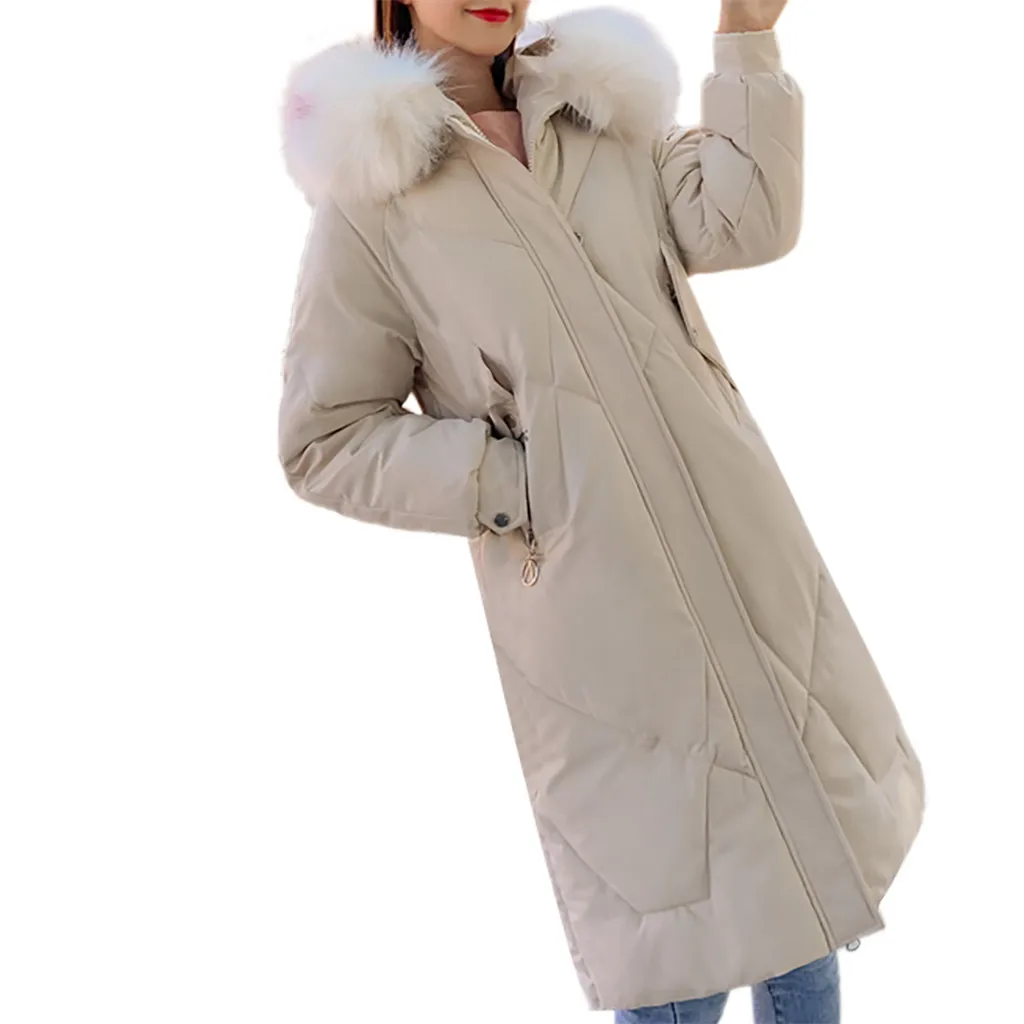 White Женская парка Mujer, зимняя парка для женщин, длинная меховая парка, верхняя одежда, куртка, пальто, Femme Pluse, размер, парки для женщин# J30 - Цвет: White