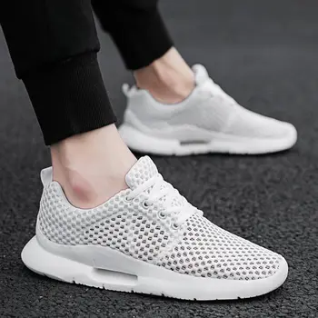 

Big Size Breathable Mens Shoes Sports Shoes Tennis Running Shoes Sport Sneakers for Men Trainers Male White Training Walk E-274