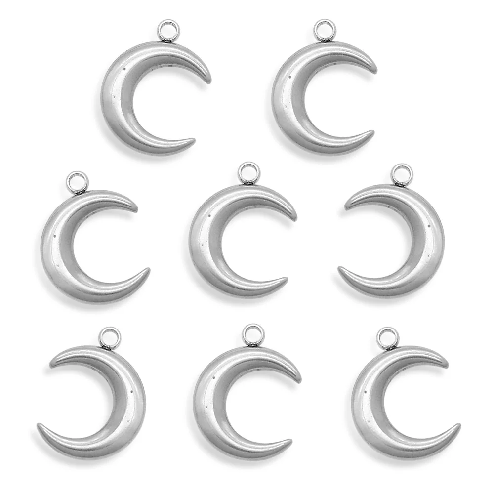 3pcs/lot Stainless Steel DIY Cresent Moon Charms Jewelry Findings