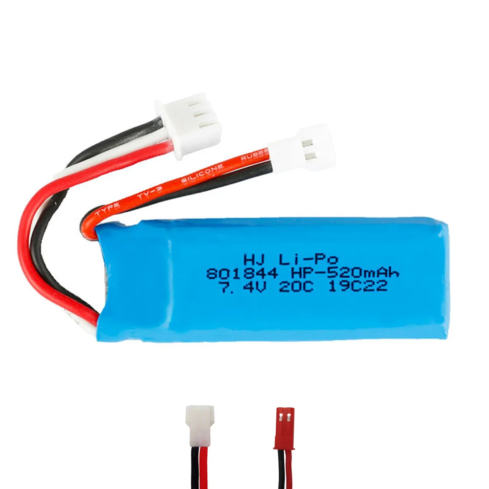 Литий полимерный аккумулятор XH2.54/JST 7 4 В 520 мА · ч 801844 для игрушек XKA600 WLtoys K969 K989 K999
