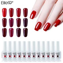 Elite99 8 ミリリットルワイン赤マニキュア UV ソークオフ半永久ジェルポリッシュネイルアートエナメルラッカーヌードカラーゲルワニス塗料(China)