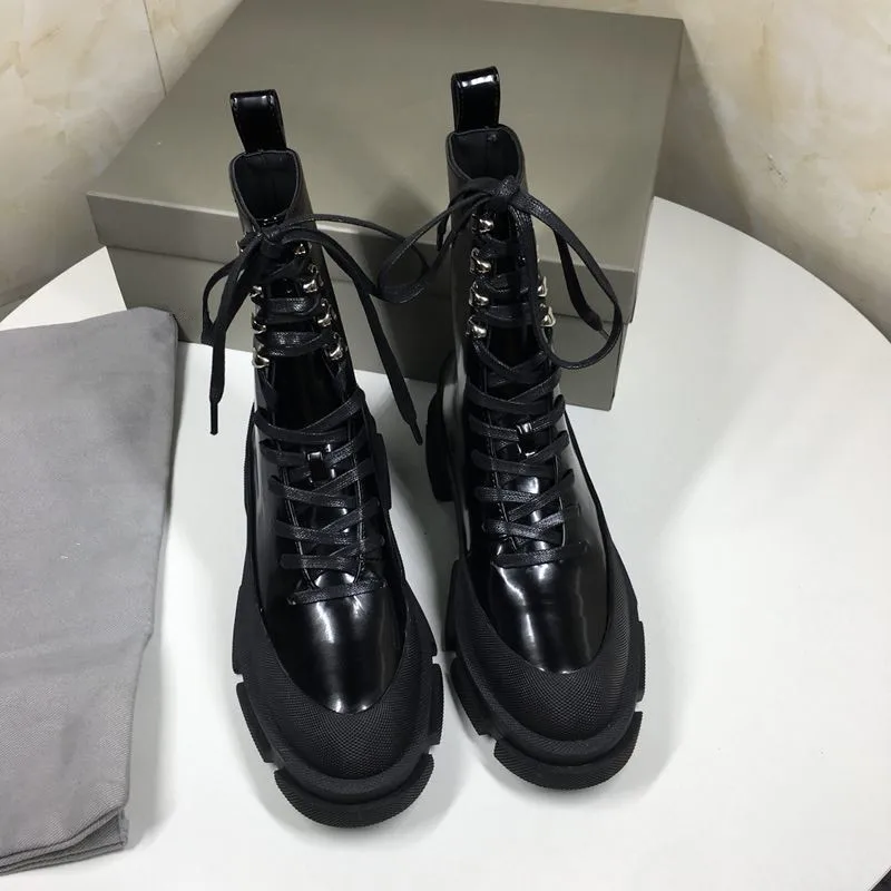 Г. Зимняя женская обувь на шнуровке женские ботильоны черного цвета на платформе в стиле панк, на среднем массивном каблуке Женские Ботинки martin из натуральной кожи