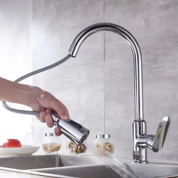 

for manufacturers all copper swaying european-style kitchen faucet hot and cold smoked pull type washing dishes faucets